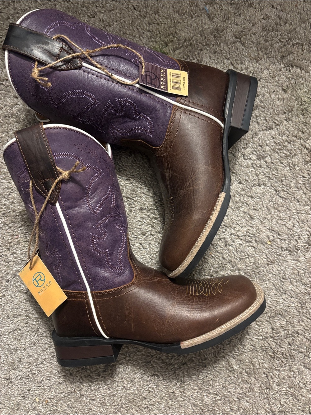Roper Brown and Purple Men's Western Cowboy Boots